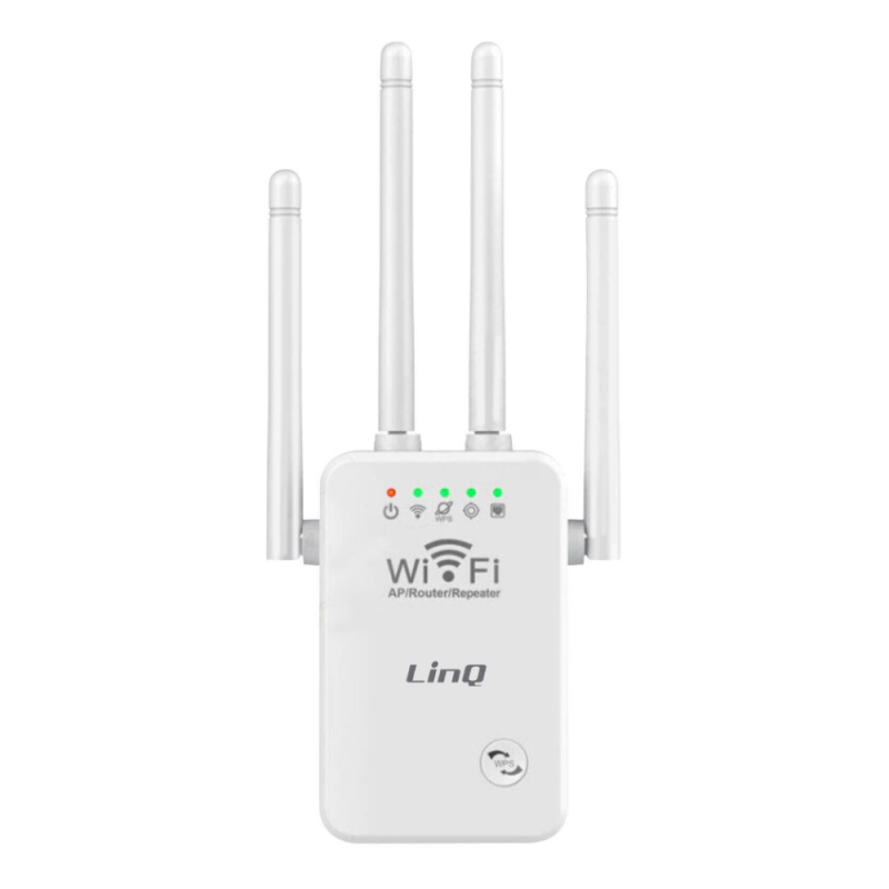 Extendeur Wifi Sans fil Longue Portée 300Mbps 4 Antennes Réglables LinQ WLAN500 Blanc — LinQ · Smarty Paris 18e